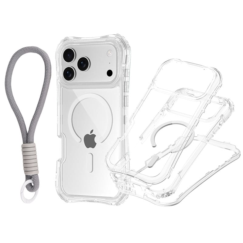 Clear MagSafe Case Kit for iPhone 17 | 3 Bumpers + Wrist Strap | MOQ 50
