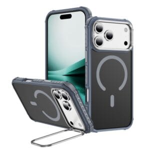 Soft-Touch Hard Phone Case for iPhone 17 Pro | 4-Corner Air Cushion + Ring Stand | MOQ 50