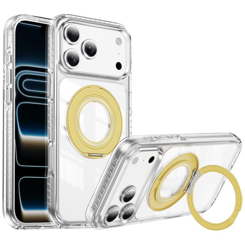 Lay-Flat 360° Kickstand MagSafe iPhone 17 Case | Clear Anti-Yellowing | MOQ 50