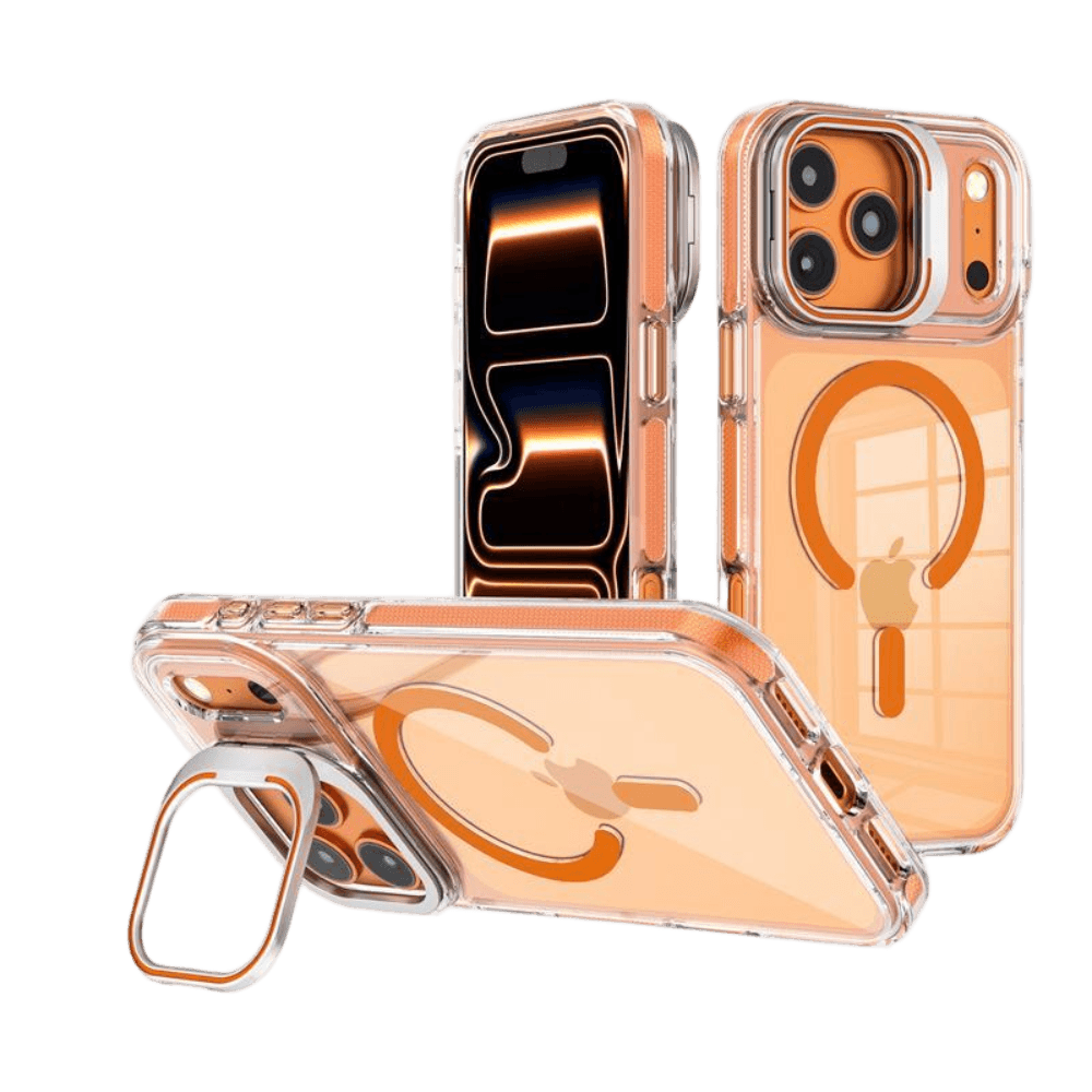 Clear MagSafe case with kickstand for iPhone 17 Pro, MOQ 50