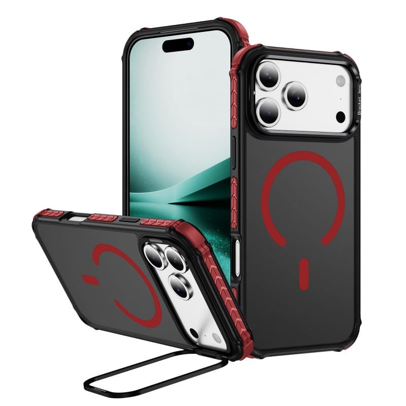 Soft-Touch Hard Phone Case for iPhone 17 Pro | 4-Corner Air Cushion + Ring Stand | MOQ 50