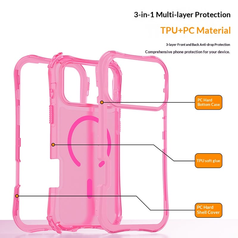 3-Piece Modular MagSafe iPhone 17 Pro Case | Tri-Layer Armor | MOQ 50