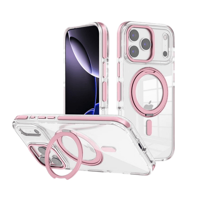 Clear 360° Kickstand MagSafe iPhone 17 Pro Case | Lay-Flat | MOQ 50