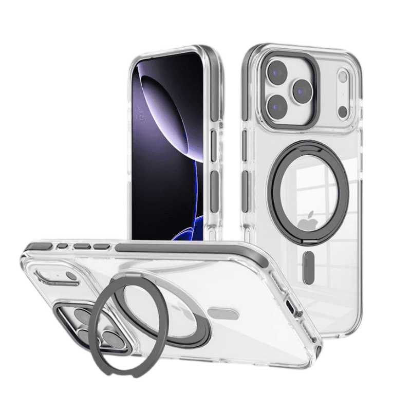 Clear 360° Kickstand MagSafe iPhone 17 Pro Case | Lay-Flat | MOQ 50