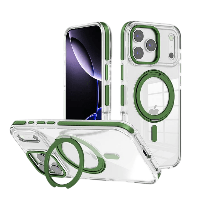 Clear 360° Kickstand MagSafe iPhone 17 Pro Case | Lay-Flat | MOQ 50