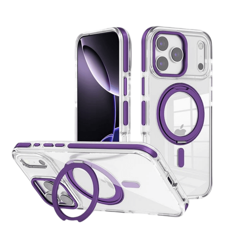 Clear 360° Kickstand MagSafe iPhone 17 Pro Case | Lay-Flat | MOQ 50
