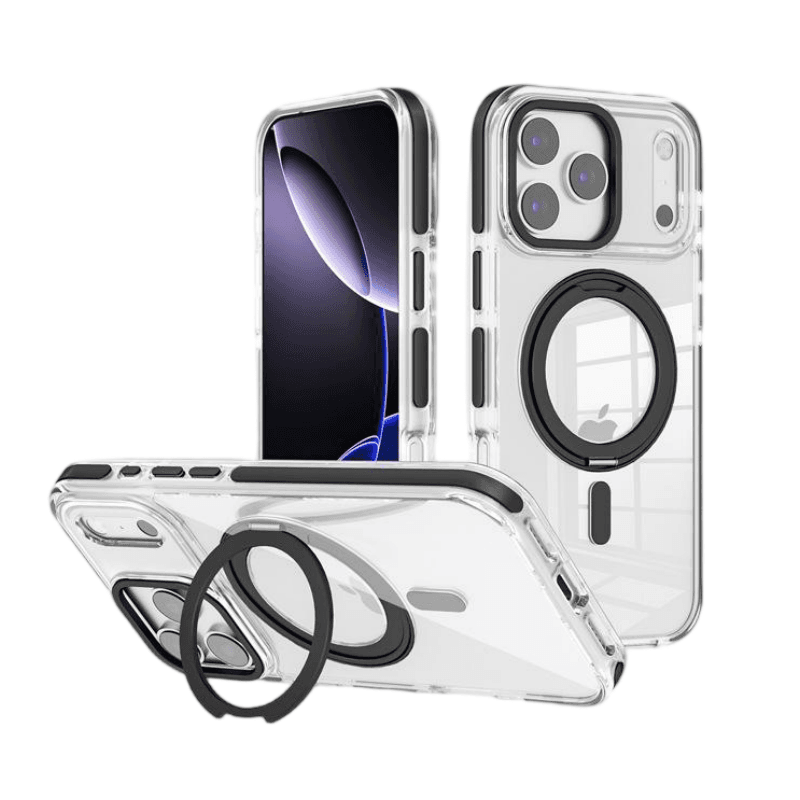 Clear 360° Kickstand MagSafe iPhone 17 Pro Case | Lay-Flat | MOQ 50
