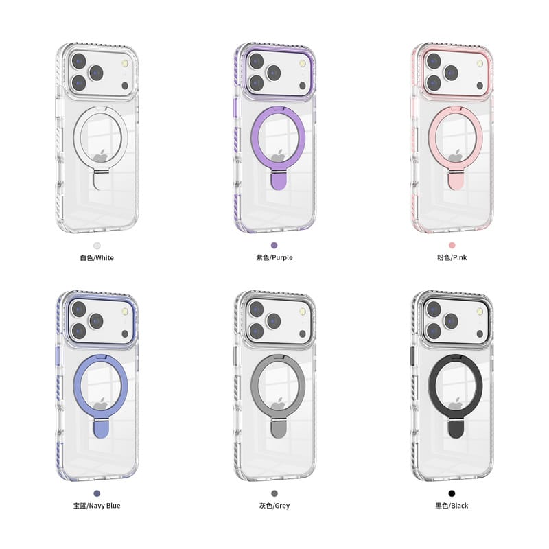 Glossy Clear iPhone MagSafe Case with Fixed Kickstand