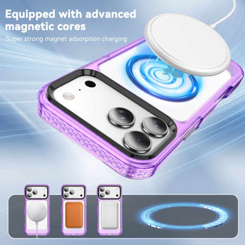 详情_05 Clear Anti-Yellowing MagSafe iPhone 17 Pro Max Case | Colored Bumper | MOQ 50