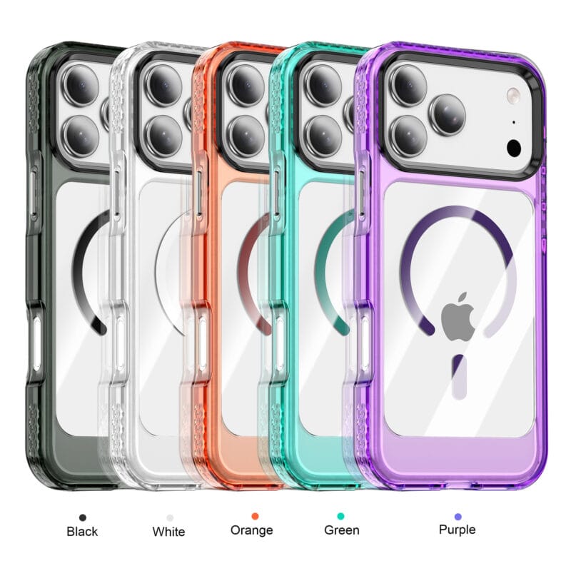 详情_12 Clear Anti-Yellowing MagSafe iPhone 17 Pro Max Case | Colored Bumper | MOQ 50