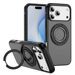 360 Degree Rotating Magnetic Kickstand Case for iPhone 17 Pro Max | Anti-Scratch, Shockproof, MagSafe Compatible Phone Cover