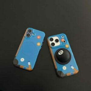 Main image: Blue Billiard 8 Ball Magnetic Grip iPhone Case Street Style