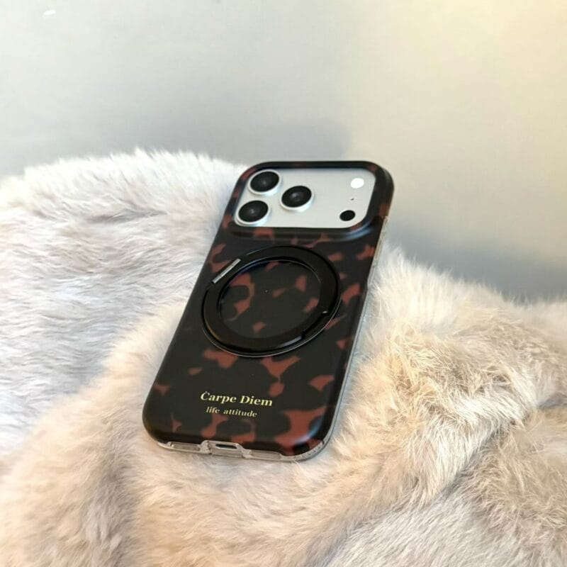 Tortoiseshell Carpe Diem MagSafe Ring Stand iPhone Case