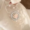 Clear Floral Print Heart Mirror Ring Holder Case | Shockproof Bumper for iPhone