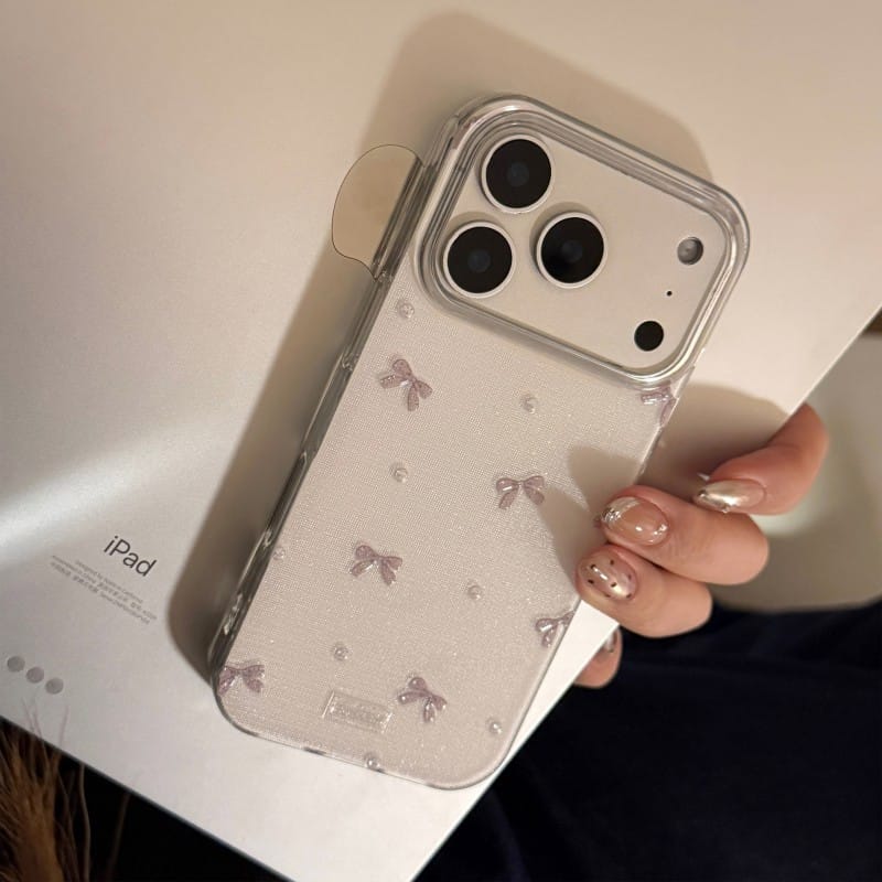 详情_03 Diamond Bow Glitter Clear iPhone Case - Fairy-Tale Sparkle