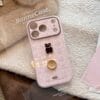Cute 3D Teddy Bear Checkered iPhone Case | Protective Cover for iPhone 17 Pro Max/16/15