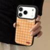 Vintage Orange Tartan Plaid iPhone Case | Glossy Shockproof Cover