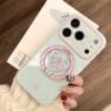 Pastel Bow Heart Ring iPhone Case - Coquette Romantic Aesthetic