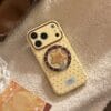 Sweet Caramel Polka Dot iPhone Case | Star Ring Stand for iPhone 17 Pro Max/16/15/14